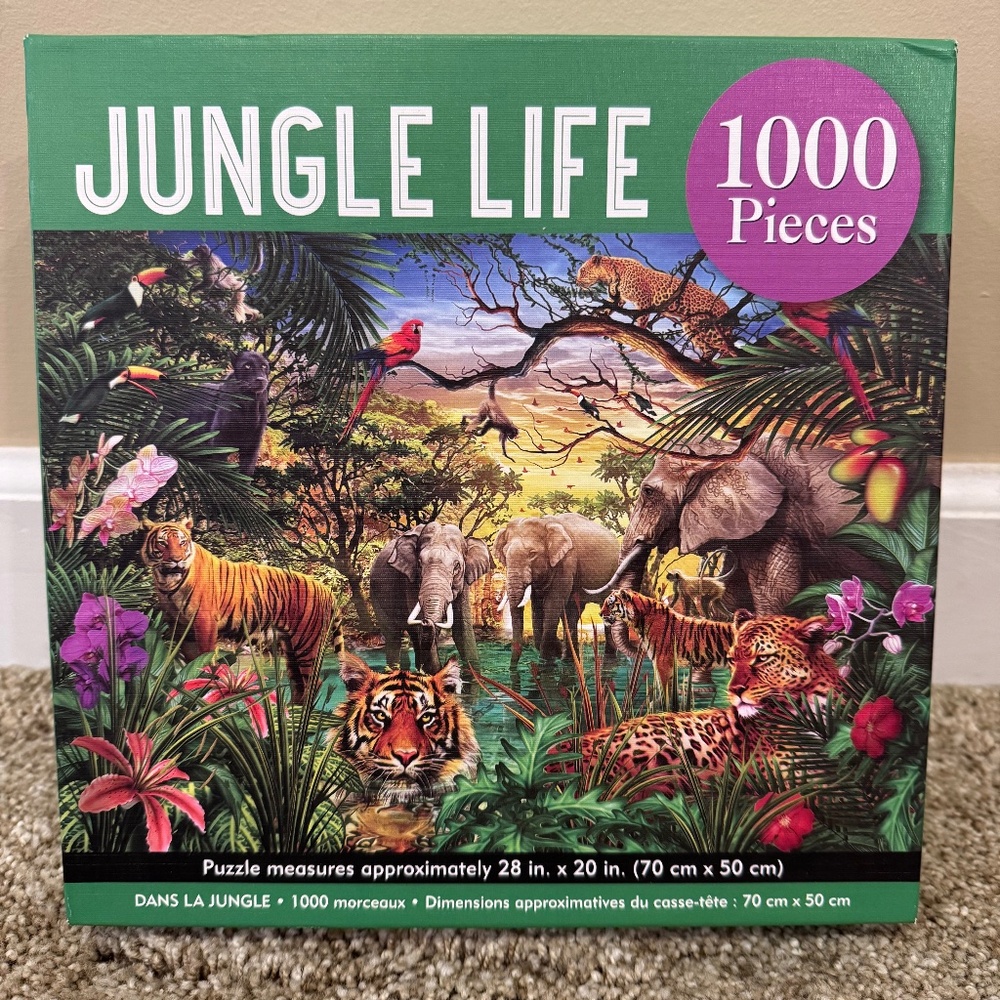 ❤️❤️ 3/$25 28"x20" 1000 piece puzzle "Jungle Life"